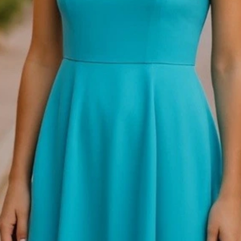 Express Strapless Teal Dress